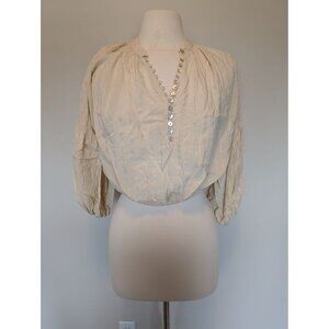 Express XS Blouse With Metallic Stripes & Button Details Boho Fairy